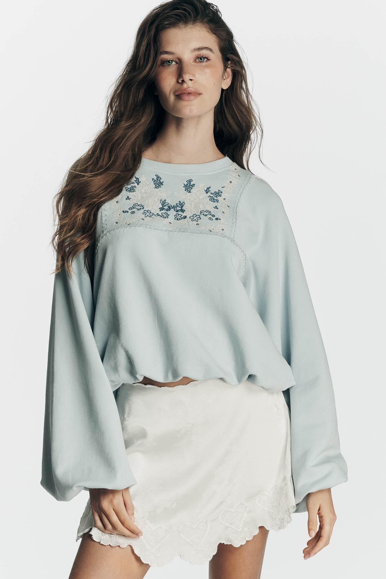 By Anthropologie Boho Balloon-Sleeve Top