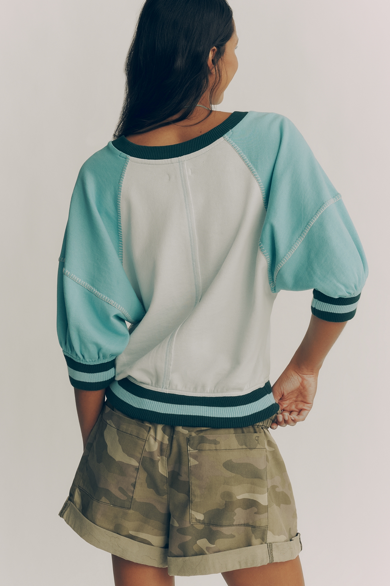 Pilcro Niki Colorblock Raglan Sweatshirt