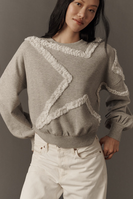 Maeve Textured Star Sweatshirt