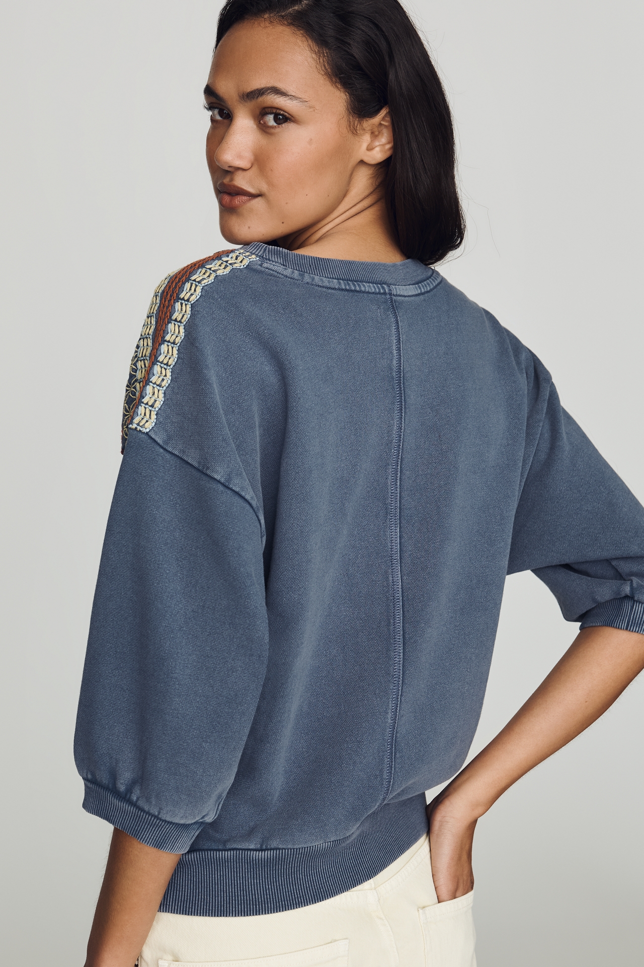 Pilcro Niki Bubble Craft Sweatshirt
