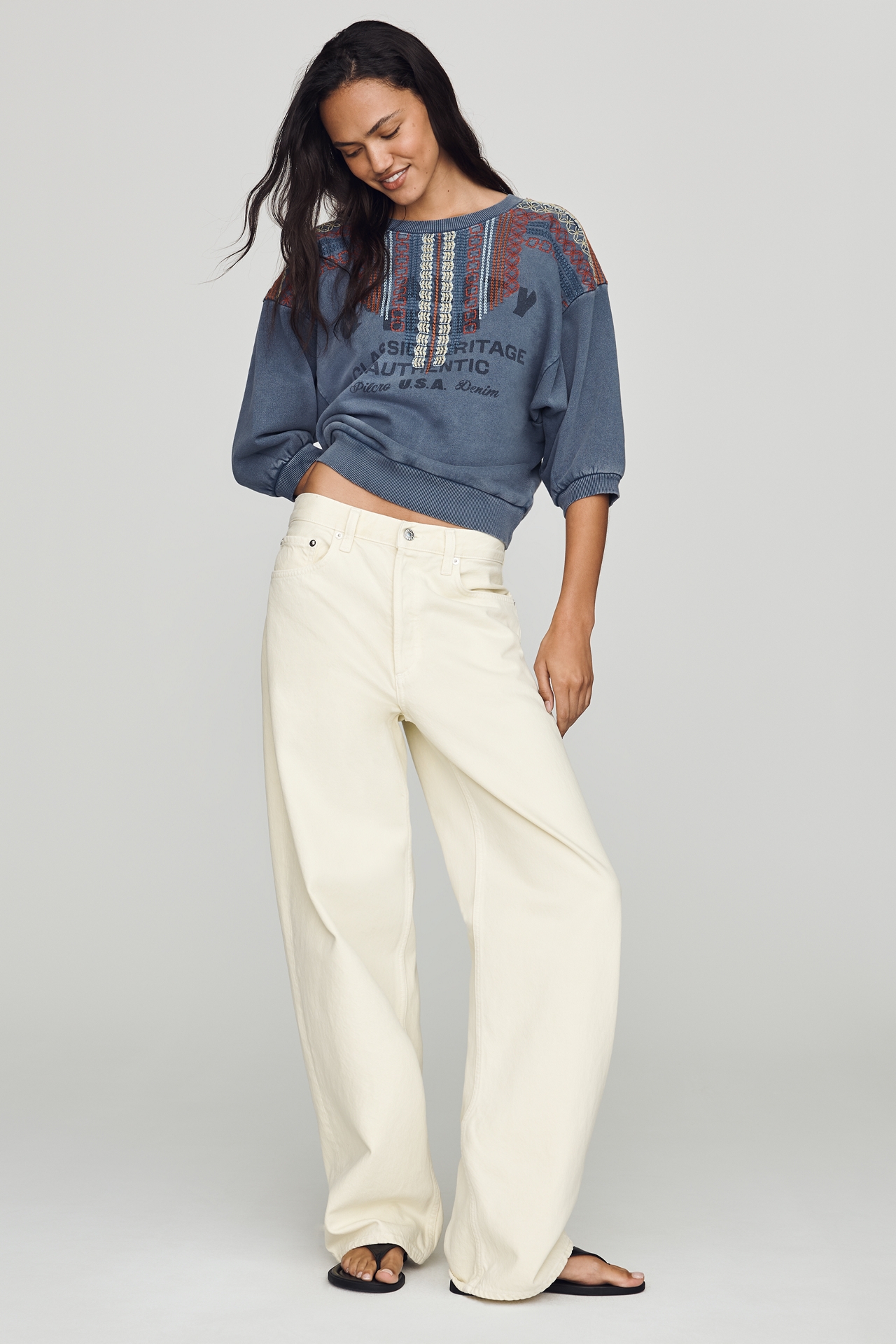 Pilcro Niki Bubble Craft Sweatshirt