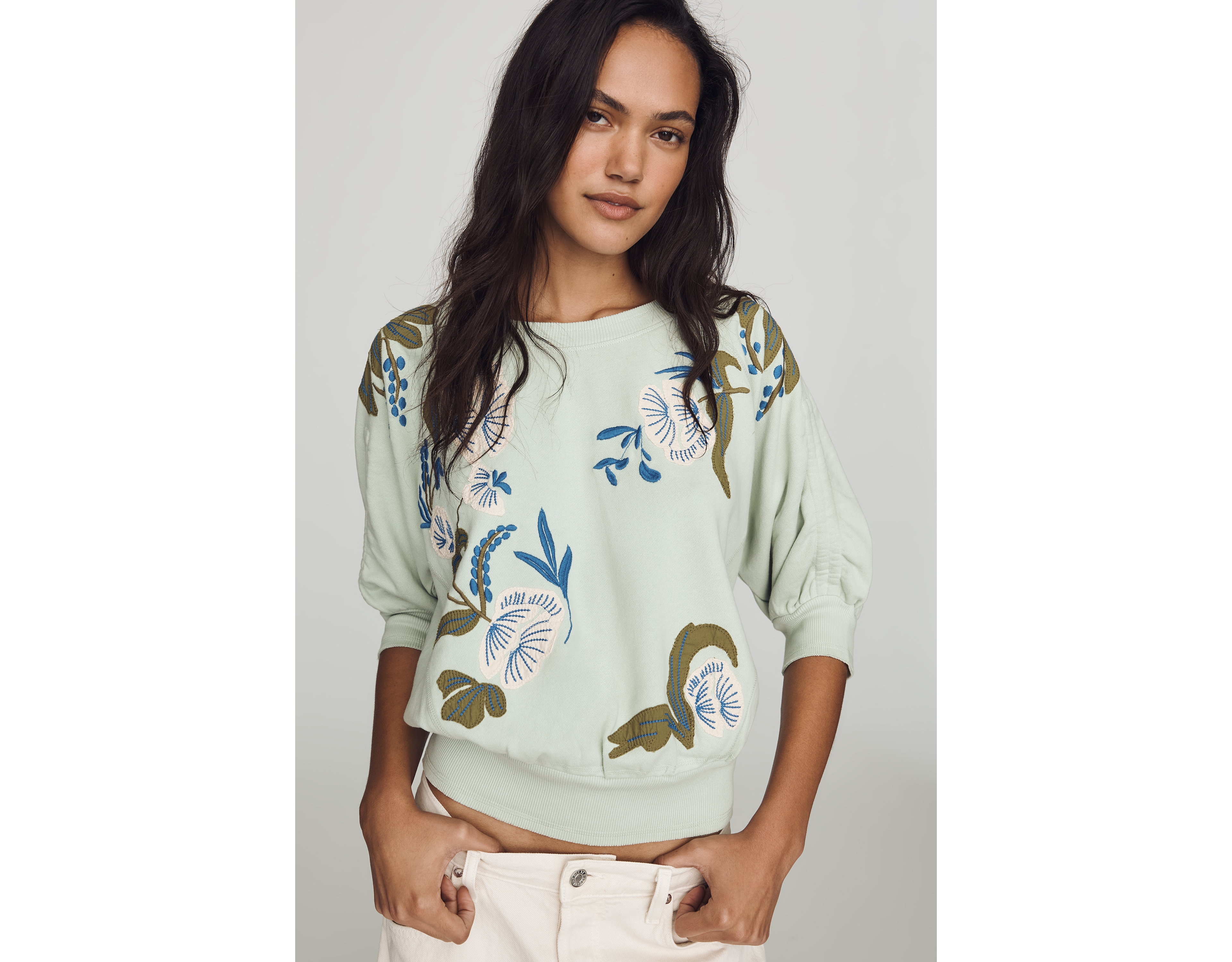 By Anthropologie 100% Cotton Printed Sweatshirt