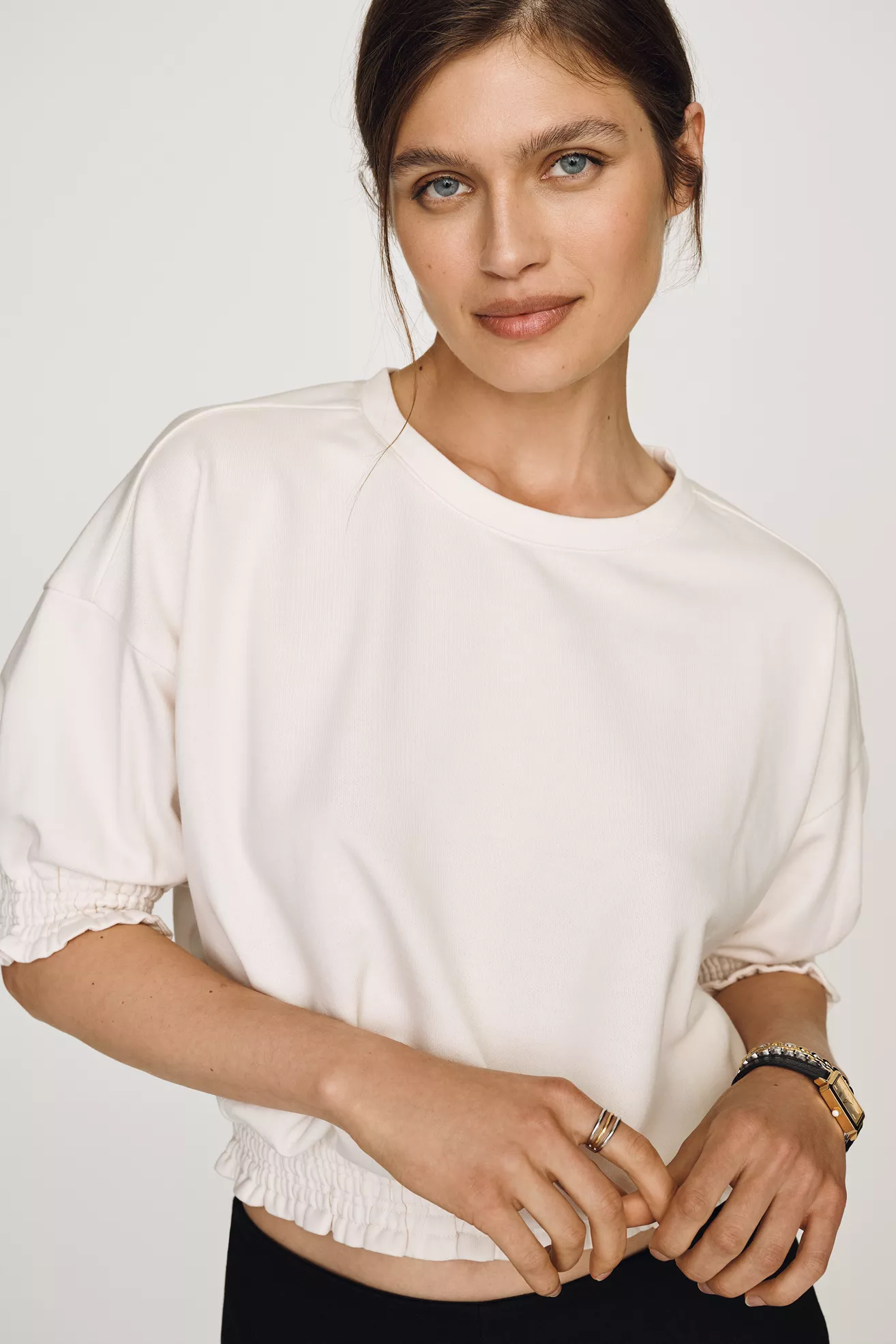 Maeve Short Sleeve Bubble Sweatshirt