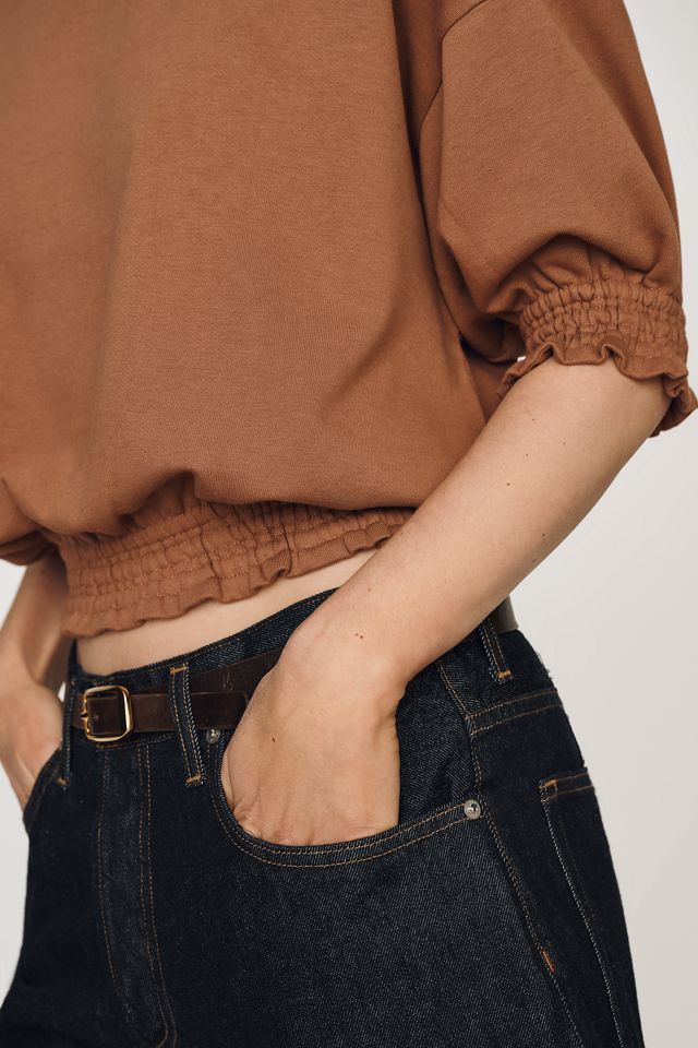 Maeve Short-Sleeve Bubble Sweatshirt #1
