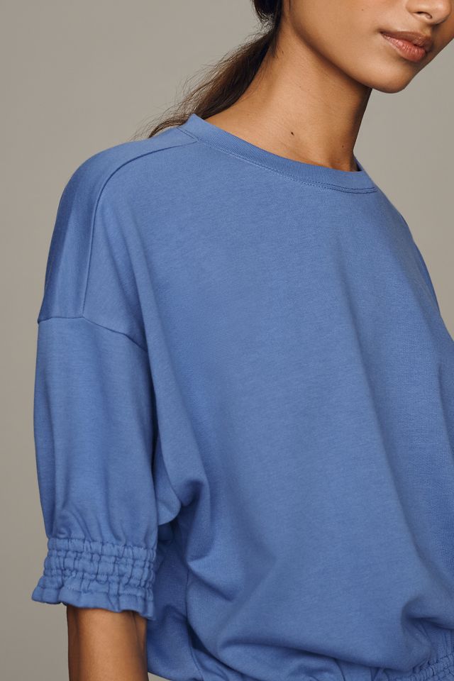 Maeve Short-Sleeve Bubble Sweatshirt #1