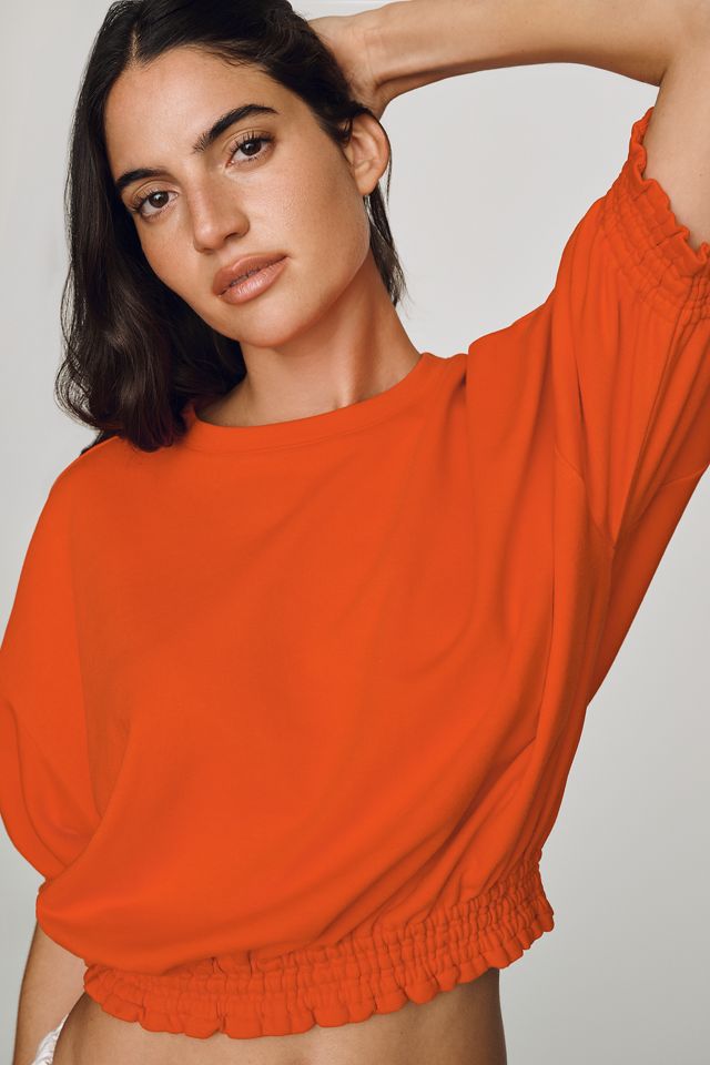 Maeve Short-Sleeve Bubble Sweatshirt #1