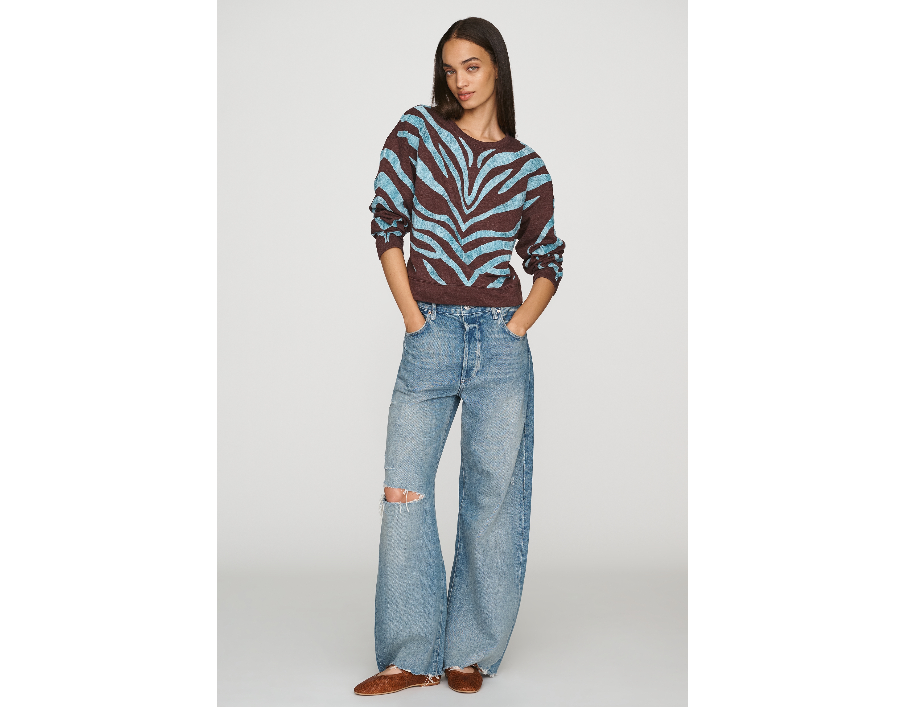 By Anthropologie Animal Print Sweatshirt