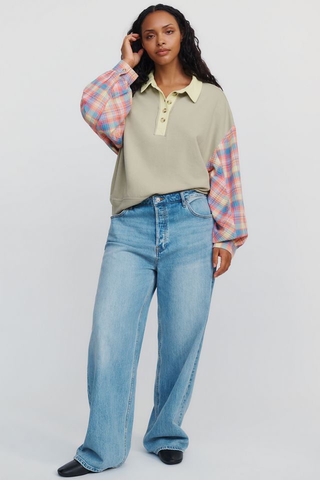 Pilcro 100% Cotton Mixed Knit Pullover #7