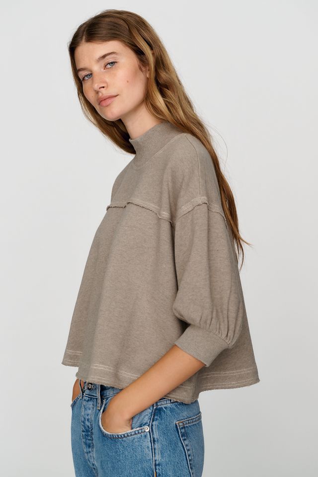 Pilcro 100% Cotton Mock Neck Swing Top #1