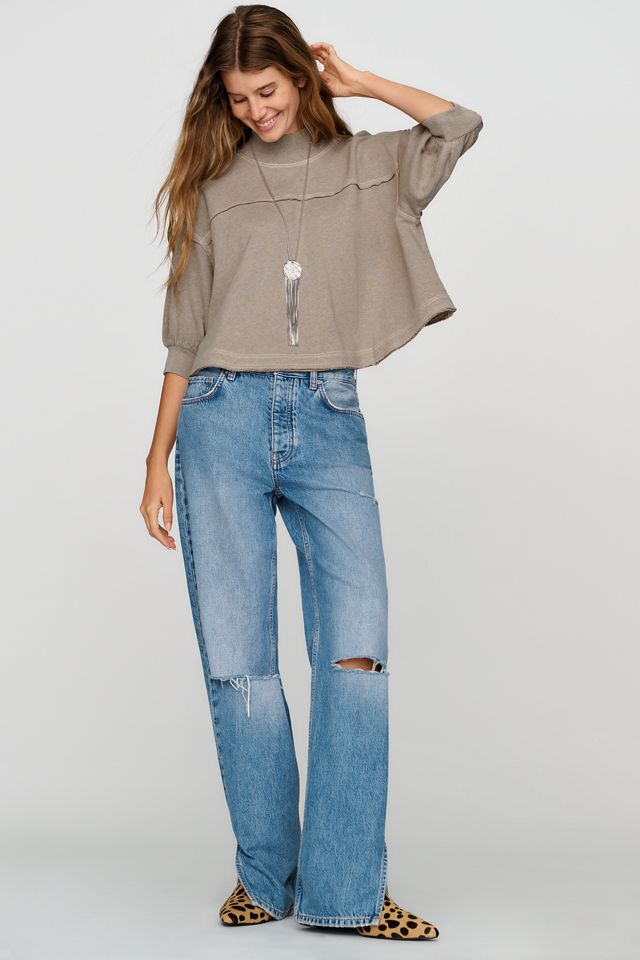 Pilcro 100% Cotton Mock Neck Swing Top #3