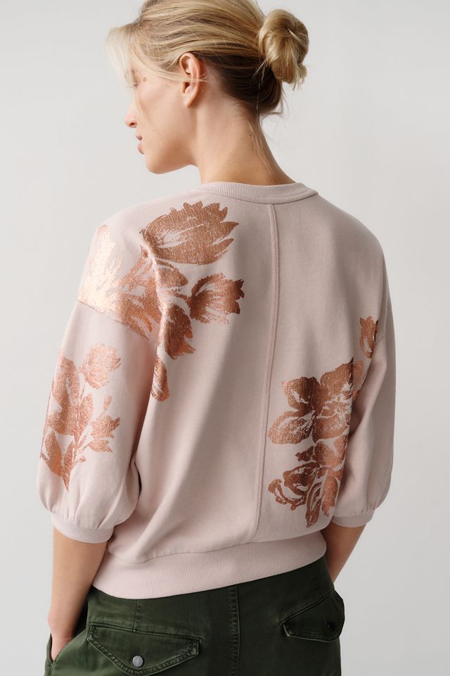 Pilcro Niki 100% Cotton Foil Print Sweatshirt #1