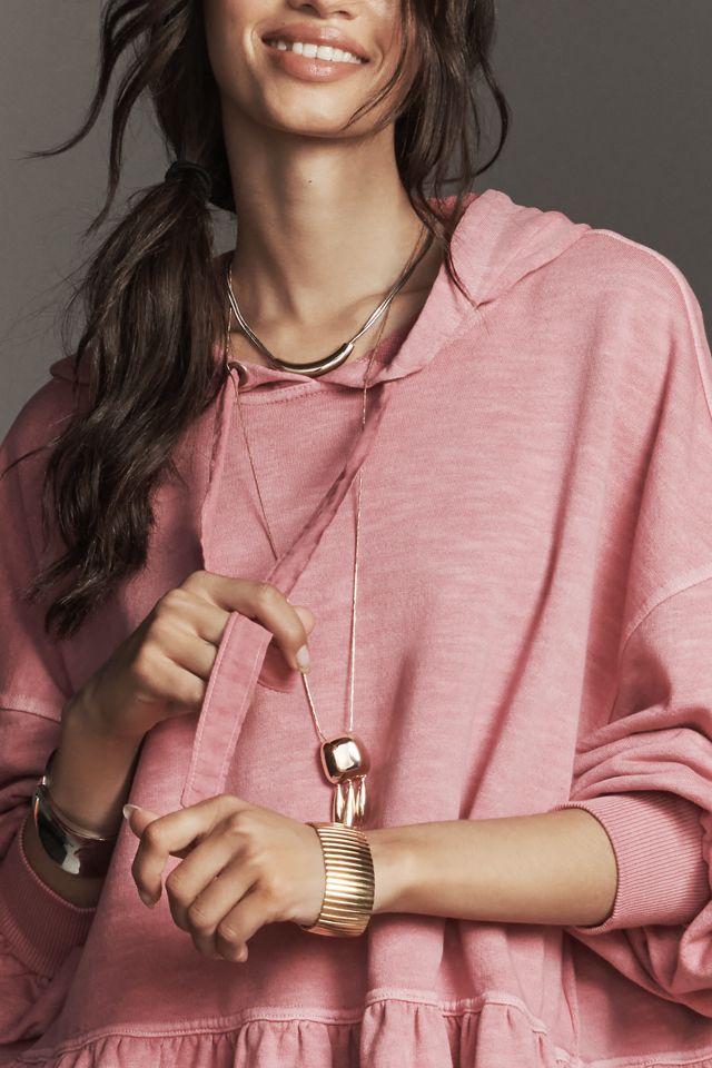 Pilcro Drop-Shoulder Flounce Hoodie #3