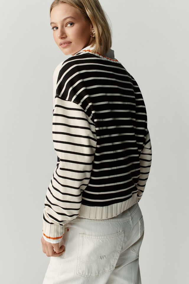 Women's fit 24/7 crop banner stripe sweatshirt main image 0