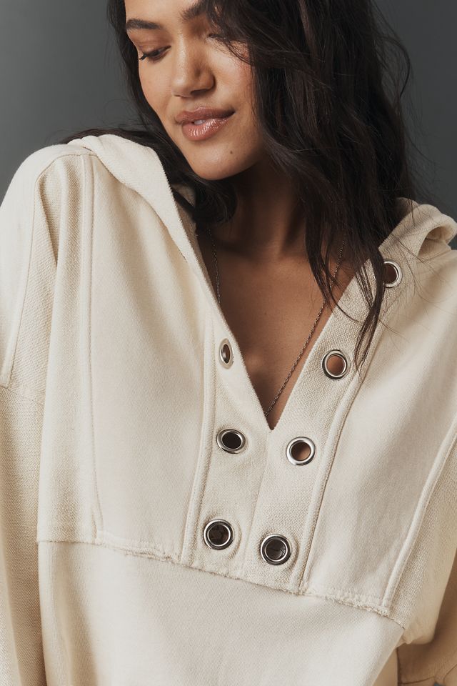 Pilcro Cotton Grommet Hooded Sweatshirt #2