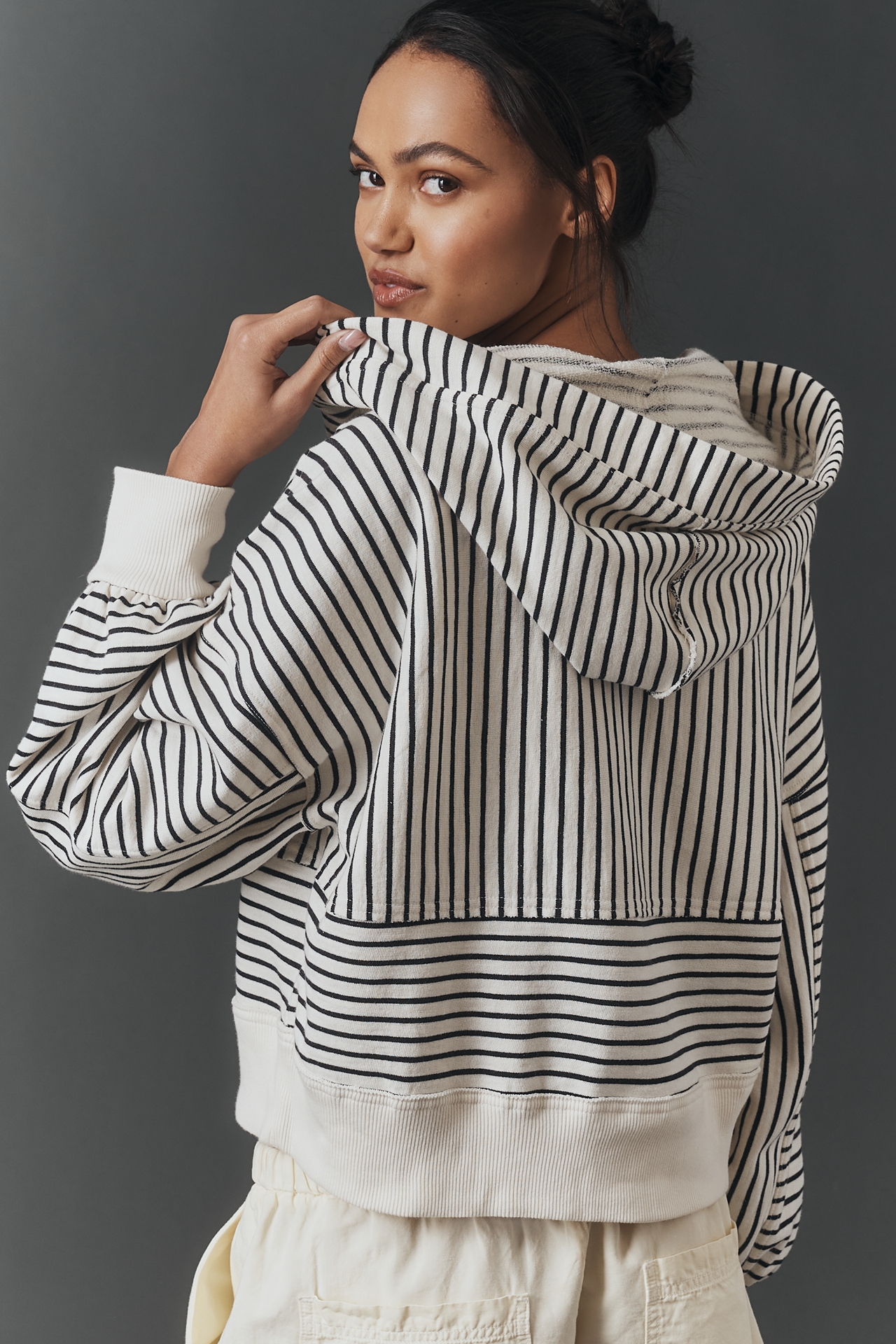 Pilcro Cotton Grommet Hooded Sweatshirt