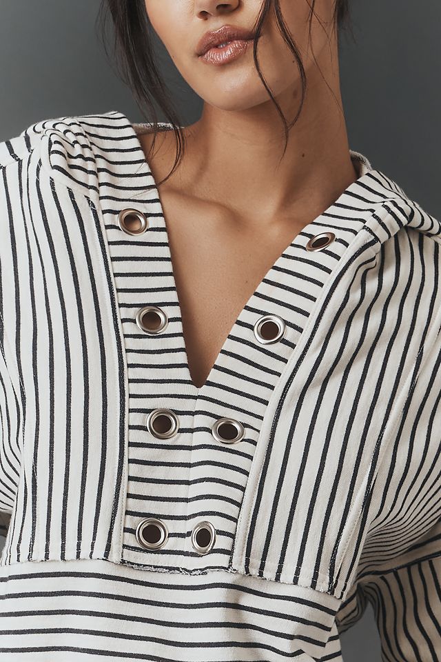 Sweat à capuche en coton à œillets Pilcro #3