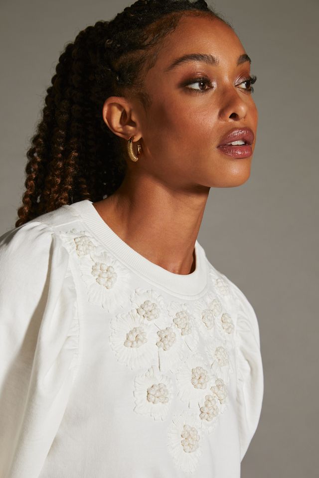 By Anthropologie Embroidered Sweatshirt #1