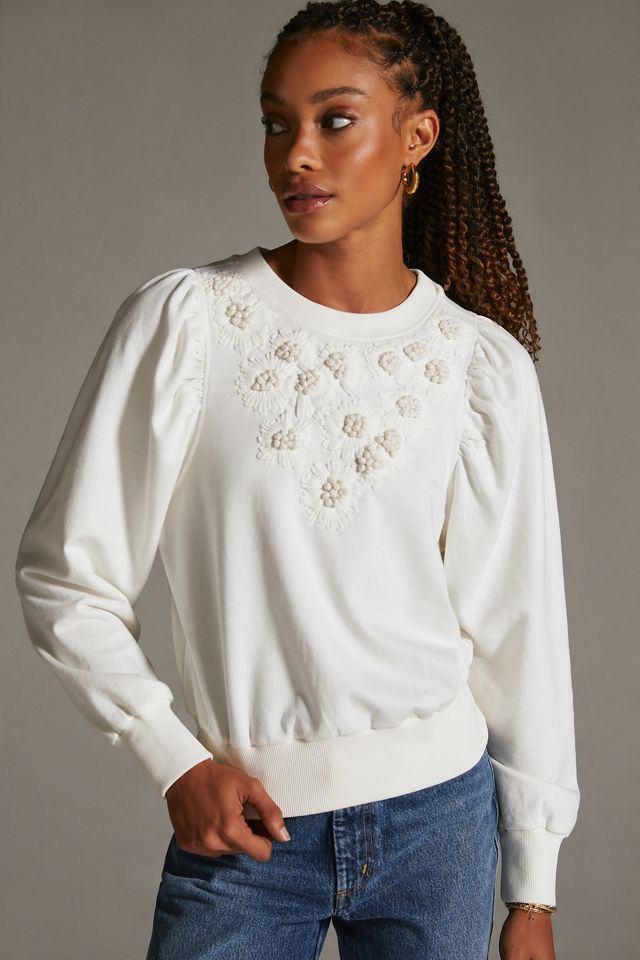 By Anthropologie Embroidered Sweatshirt #4