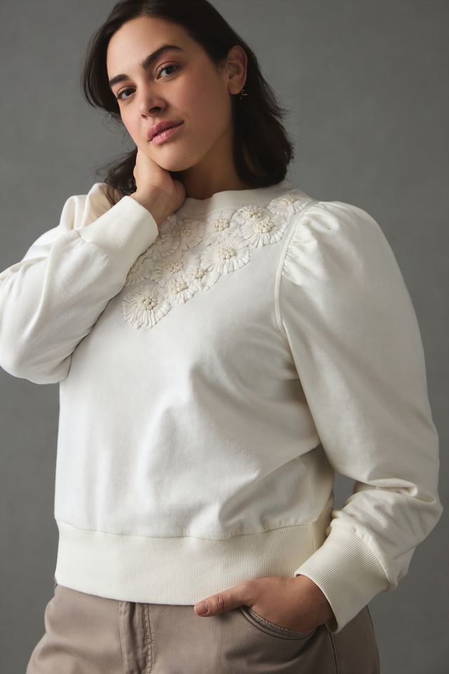 By Anthropologie Embroidered Sweatshirt #7