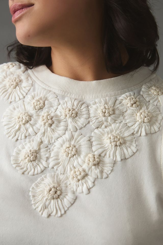 By Anthropologie Embroidered Sweatshirt #9