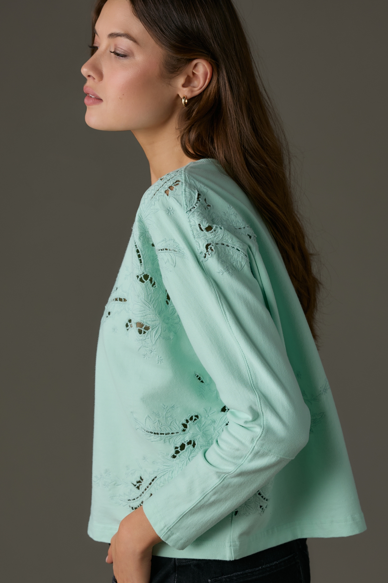 By Anthropologie Embroidered Sweatshirt