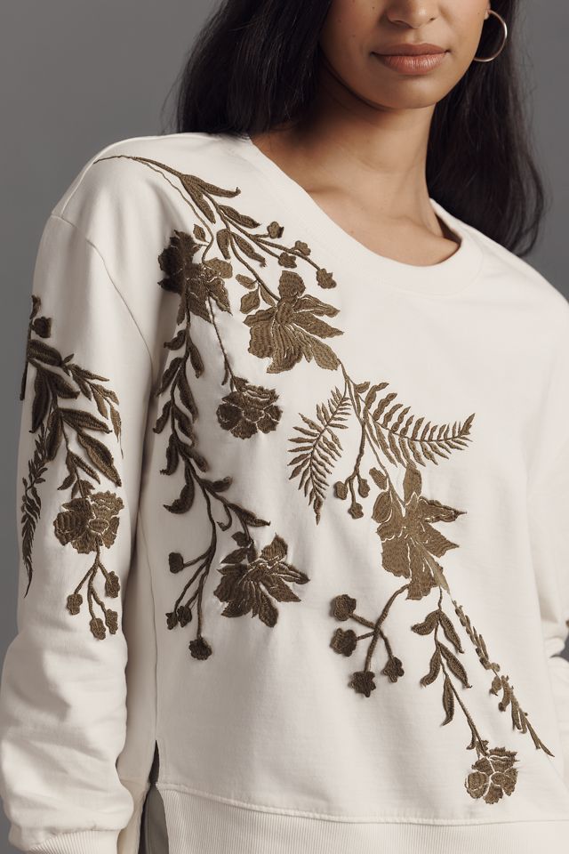 By Anthropologie Fern & Flower Crew-Neck Sweatshirt #1
