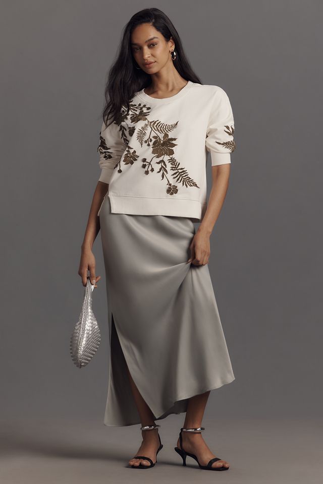 By Anthropologie Fern & Flower Crew-Neck Sweatshirt #3