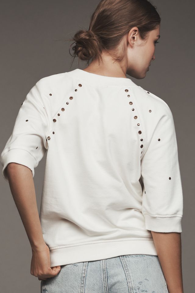 By Anthropologie Short-Sleeve Grommet Sweatshirt #1