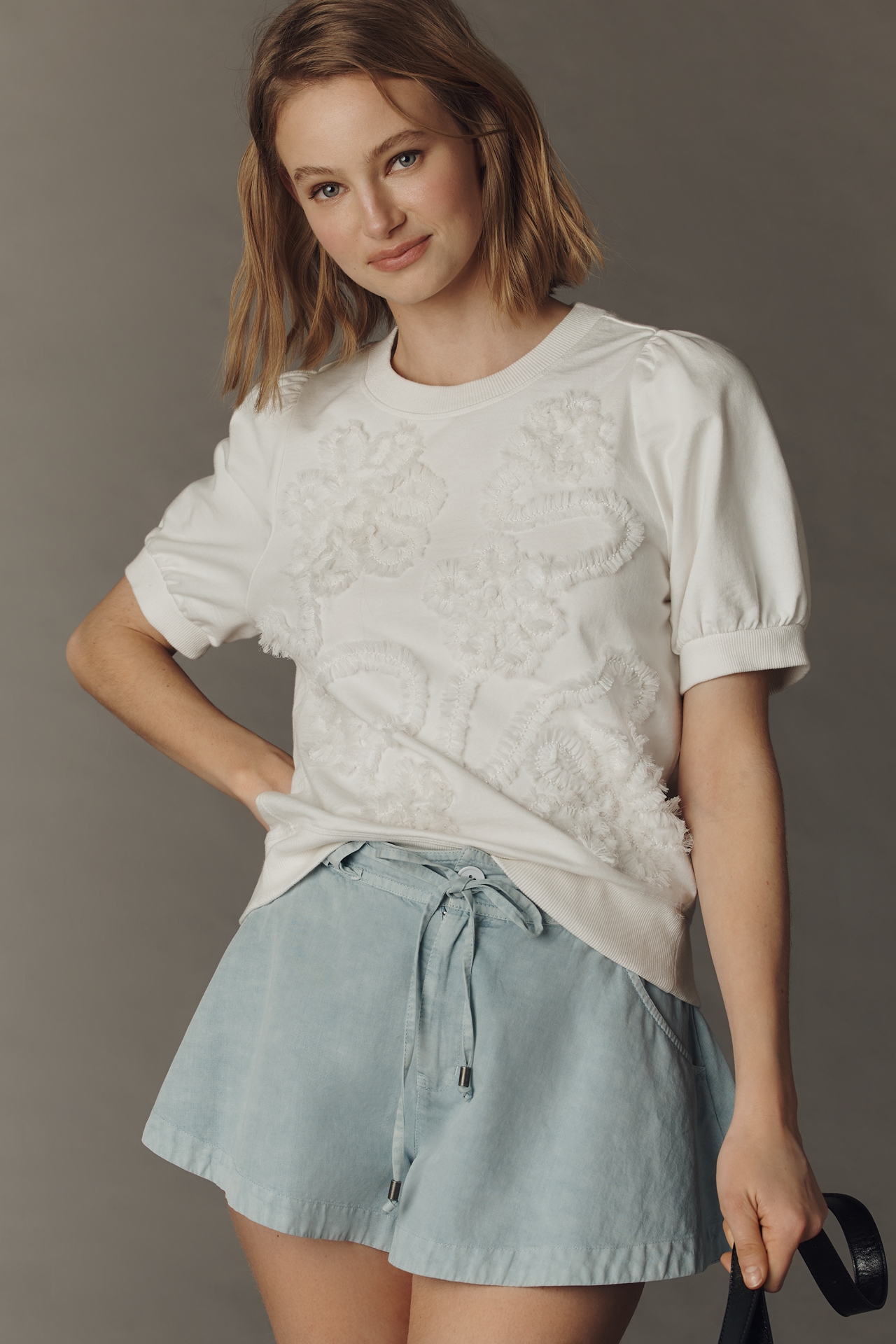 Puff-Sleeve Floral Blouse by Maeve