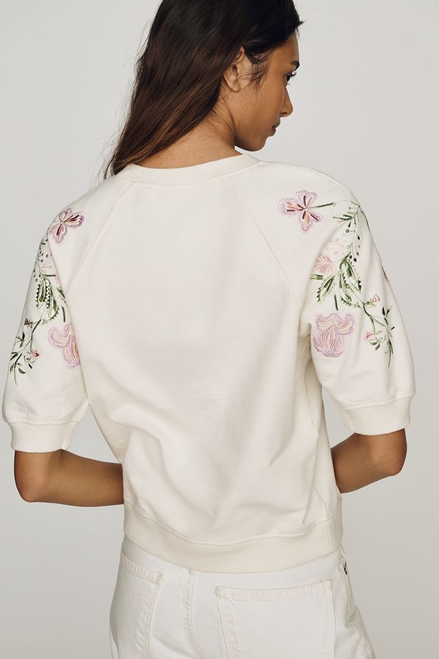 By Anthropologie Cotton Floral Sweatshirt #3