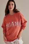 Men Beige MIAMI Embroidery Oversize Sweatshirt