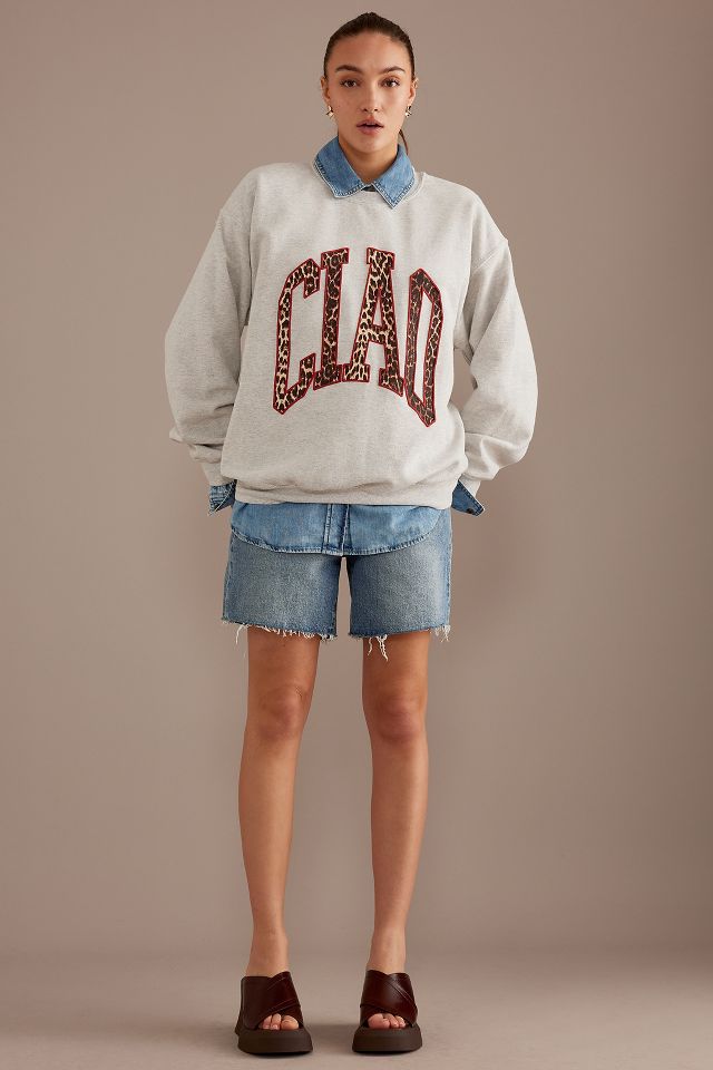 Maeve Ciao Oversized Crew Neck Sweatshirt