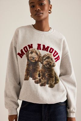 By Anthropologie Dogs Graphic Sweatshirt