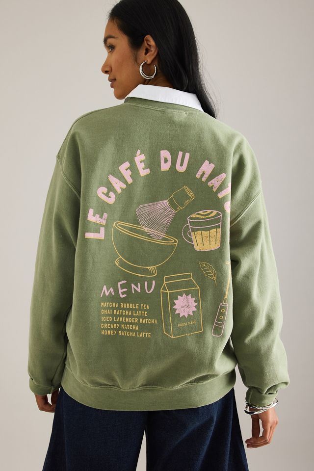 By Anthropologie Sweat-shirt à dos graphique Matcha #1