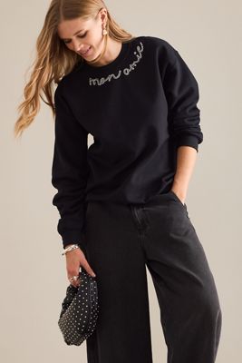By Anthropologie Sweat-shirt embelli Mon Amie