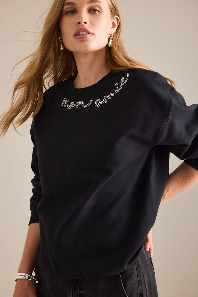 By Anthropologie Mon Amie Embellished Sweatshirt #4