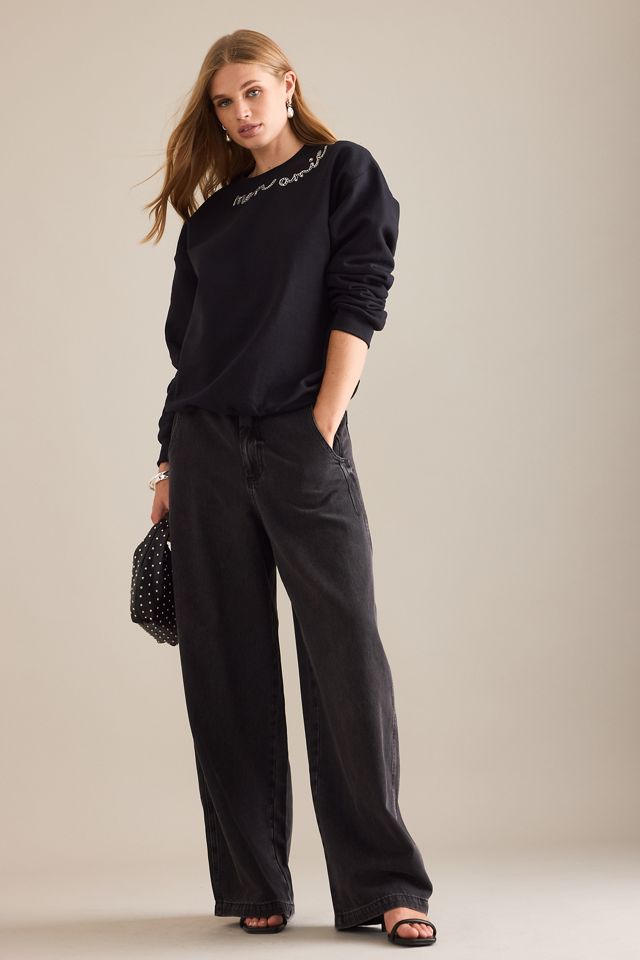 By Anthropologie Mon Amie Embellished Sweatshirt #2