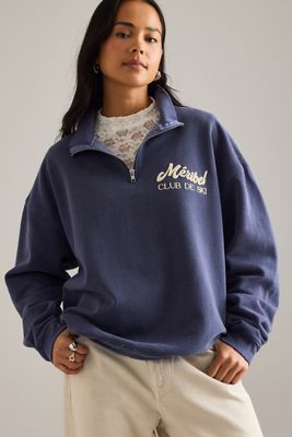 By Anthropologie Ski Graphic Quarter-Zip Sweatshirt