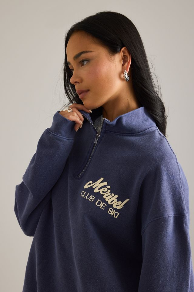 By Anthropologie Ski Grafik Viertel-Zip Sweatshirt #4