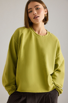 By Anthropologie Washed Sweatshirt In Green
