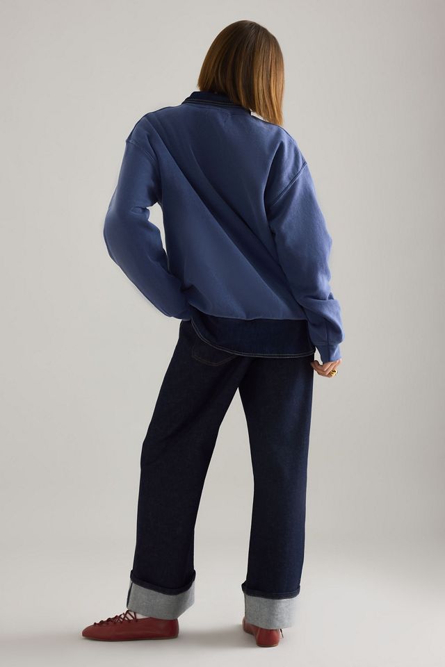 By Anthropologie Merry Santa Oversized Graphic Sweatshirt #1