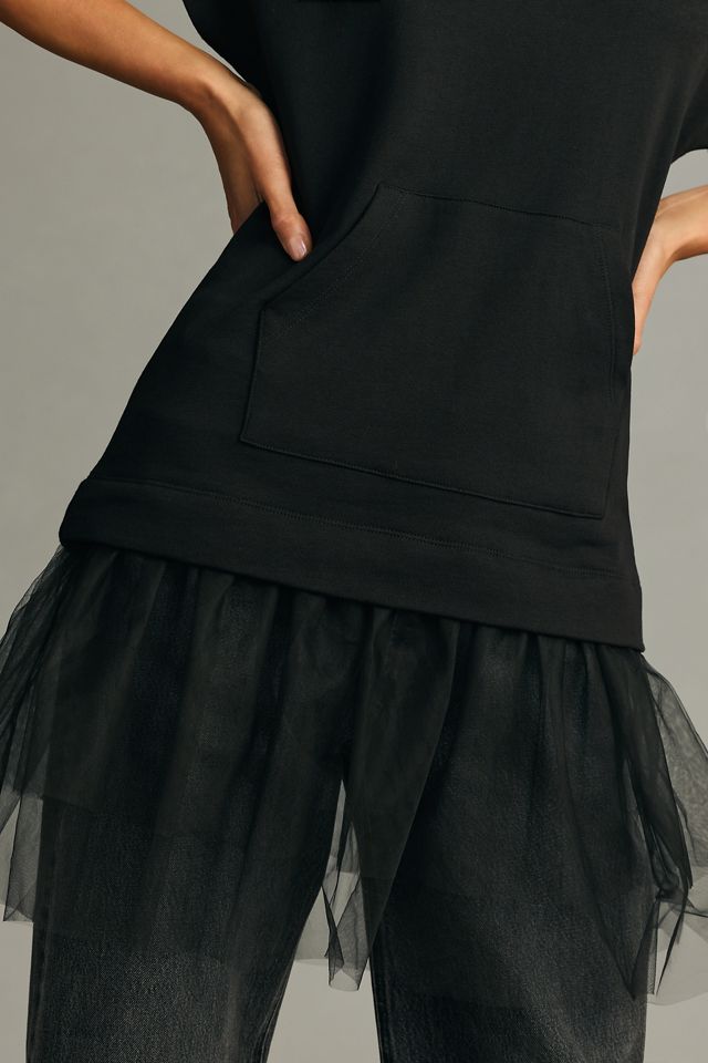 By Anthropologie Tulle Short-Sleeve Sweatshirt #1