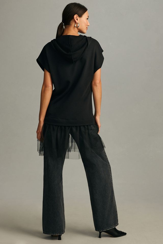 By Anthropologie Tulle Short-Sleeve Sweatshirt #2