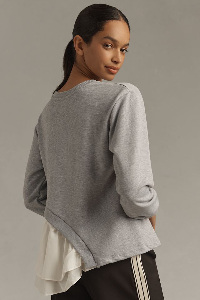 Maeve Asymmetrical Twofer Sweatshirt #1
