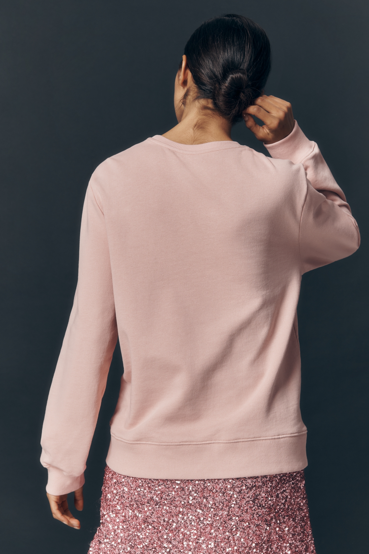 Maeve 3D Rose Embellished Sweatshirt