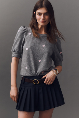 T.la Puff-sleeve Pullover In Silver