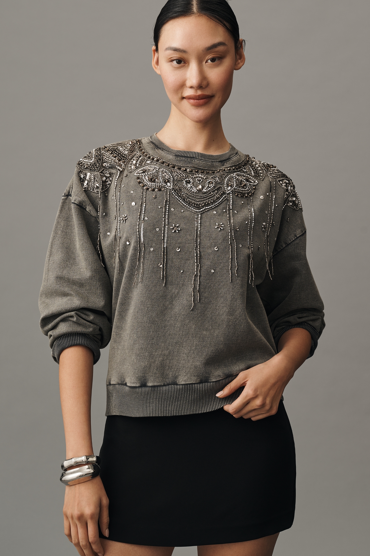 Pilcro Embellished Graphic Sweatshirt