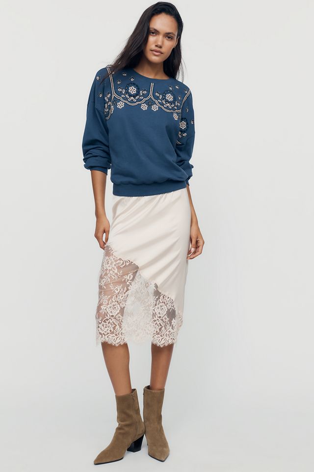 Felpa Ricamata 100% Cotone By Anthropologie #4