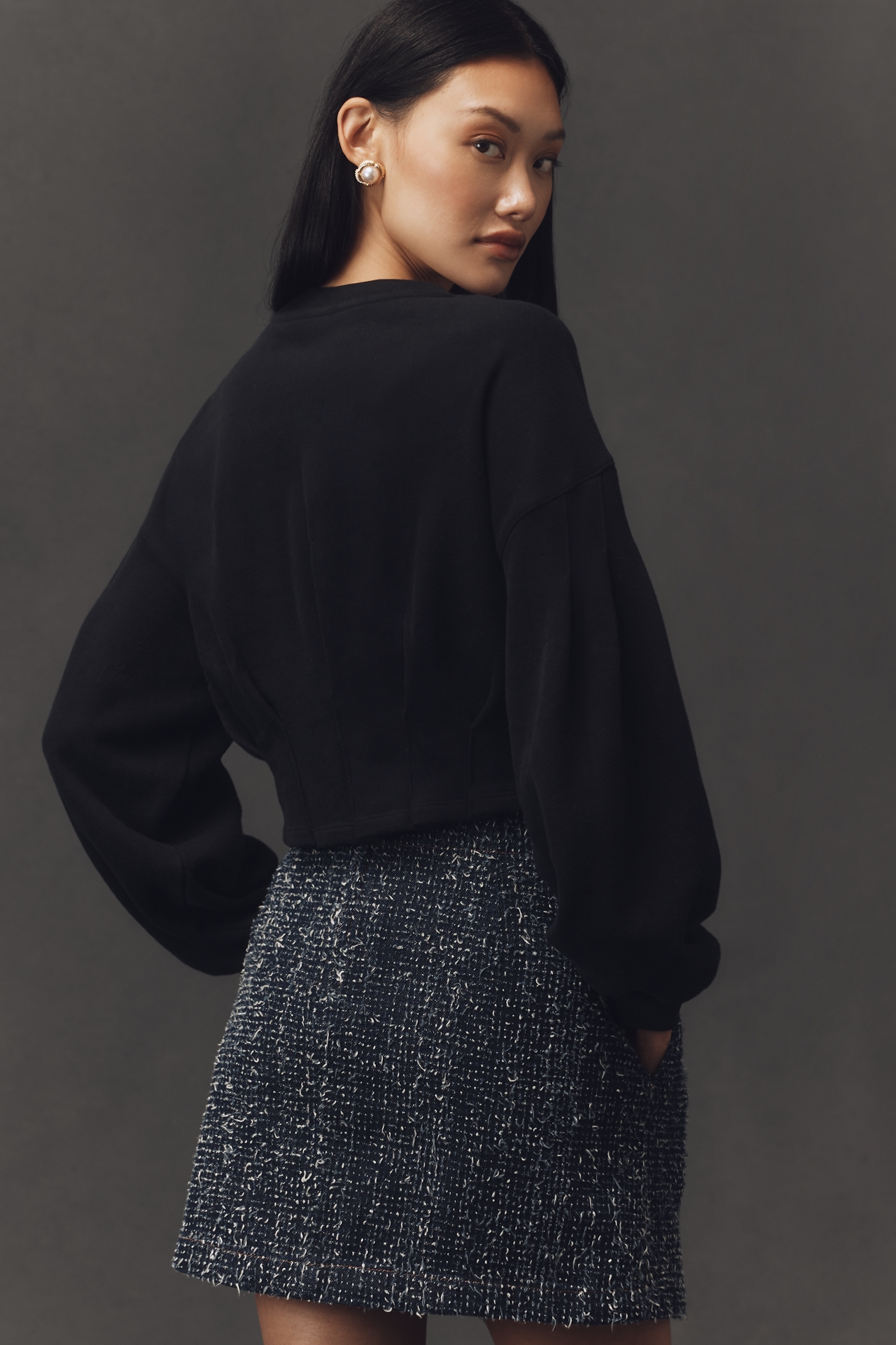 By Anthropologie Waisted Crop Sweatshirt
