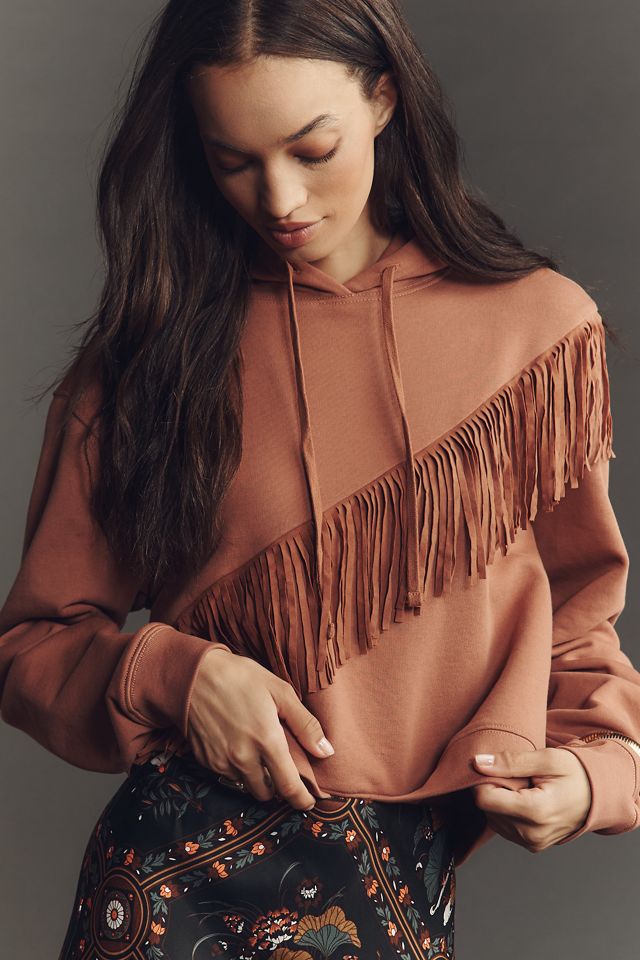 Pilcro Fringe Hooded Sweatshirt #2